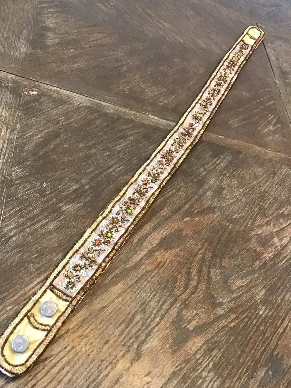 Vintage hand-beaded bohemian statement belt from Ibisco Y2K